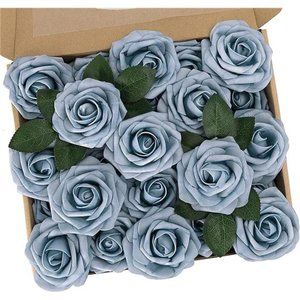 Artificial Flowers 25pcs Foam Roses Fake Flowers DIY Wedding Party Cake Decor